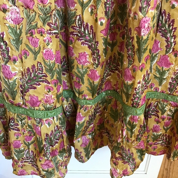 CLARA THE LABEL Marina Midi Maxi Dress Floral Golden Blossom Women’s Size Large - Picture 6 of 16